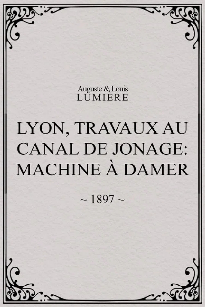 Lyon, travaux au canal de Jonage: Machine à damer