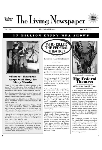 Who Killed the Federal Theatre?