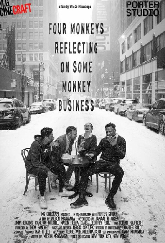 Four Monkeys Reflecting on Some Monkey Business