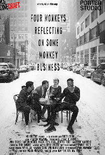 Four Monkeys Reflecting on Some Monkey Business